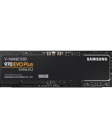 سامسونج 970 إيفو بلس 500 جيجابايت NVMe PCIe M.2 SSD[description]: <ul><li><strong>العلامة التجارية:</strong> سامسونج</li><li><strong>السلسلة:</strong> 970 إيفو بلس</li><li><strong>النوع:</strong> M.2</li><li><strong>السعة:</strong> 500 جيجابايت</li><li><strong>تقنية V-NAND</strong></li><li><strong>سرعة القراءة المتتالية:</strong> تصل إلى 3,500 ميجابايت/ثانية</li><li><strong>سرعة الكتابة المتتالية:</strong> بحد أقصى 3,300 ميجابايت/ثانية</li><li><strong>الأبعاد (العرض × الارتفاع × العمق):</strong> 80.15 × 22.15 × 2.38 ملم</li><li><strong>متوافق مع:</strong> أجهزة الكمبيوتر المكتبية والمحمولة</li><li><strong>الضمان:</strong> سنة واحدة مع ضمان الوكيل المعتمد</li></ul>[categories]: ["مكونات الكمبيوتر","أجهزة الكمبيوتر واللابتوب","محركات الأقراص ذات الحالة الصلبة (SSD)"]
