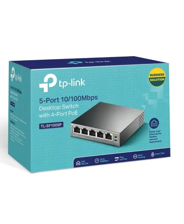 TP-LINK 5-Port 10/100Mbps Desktop Switch with 4-Port PoE -TL-SF1005P